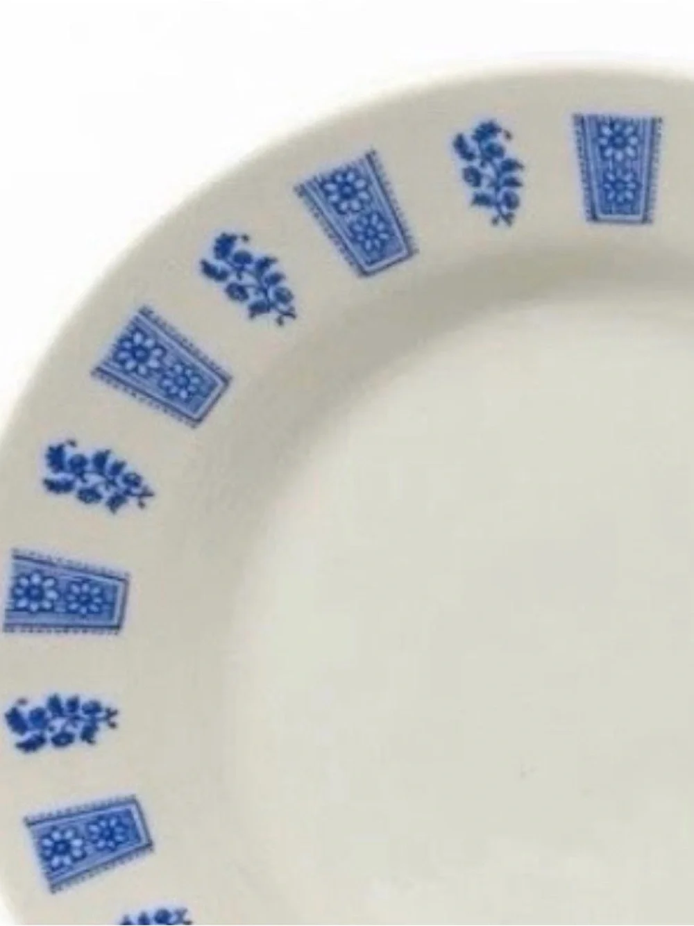 Vintage Oxford Brazil 3850-2 Blue Floral Dinnerware Set 12 Pc Stoneware